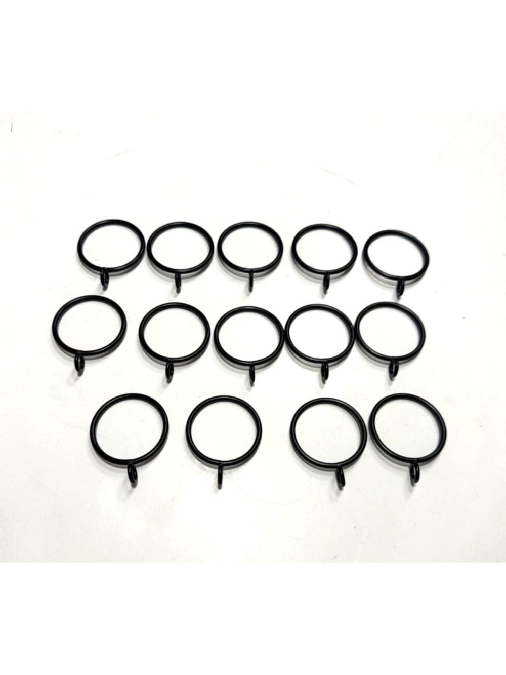 Black Metal 1 1/2" Curtain Rings Set of 14